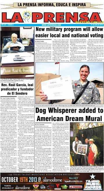 Dog Whisperer added to American Dream Mural - La Prensa De ...