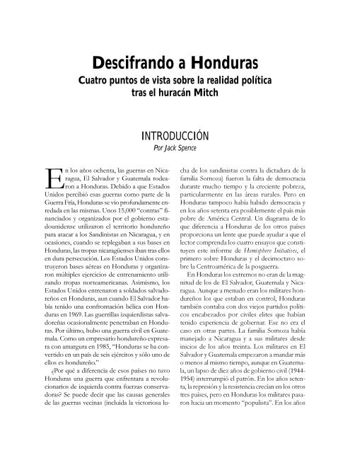 Descifrando a Honduras