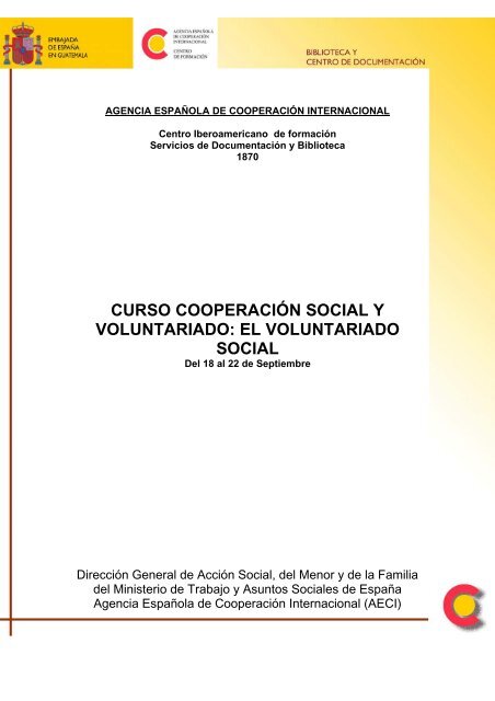 CURSO COOPERACIÓN SOCIAL Y VOLUNTARIADO: EL ...