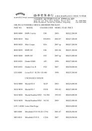 OHLINS AUTOMOBILE SHOCK ABSORBER PRICELIST: PART NO ...