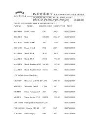 OHLINS AUTOMOBILE SHOCK ABSORBER PRICELIST: PART NO ...