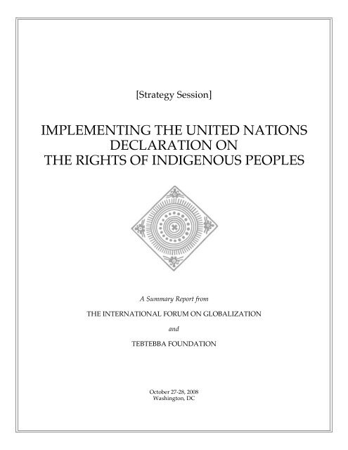 UNDRIP Report - English FINAL - International Forum on Globalization