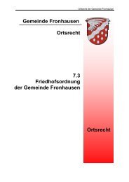 Gemeinde Fronhausen Ortsrecht 7.3 Friedhofsordnung der ...