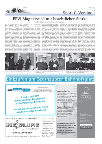 Sport & Vereine - Dorfzeitung Seeshaupt