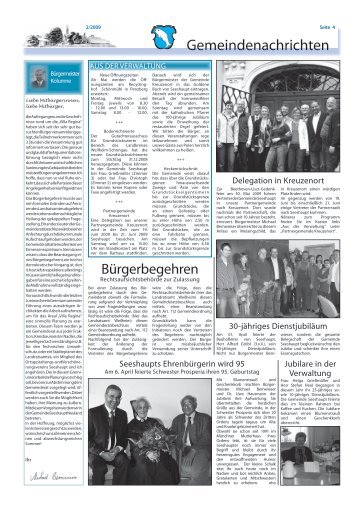 Gemeindenachrichten - Dorfzeitung Seeshaupt