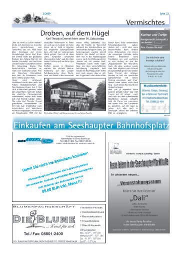 Vermischtes - Dorfzeitung Seeshaupt