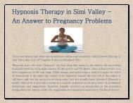 Hypnosis Therapy in Simi Valley - An Answer to Pregnancy Problems