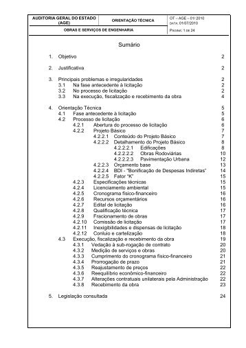 Obras e ServiÃ§os de Engenharia - Sefaz BA