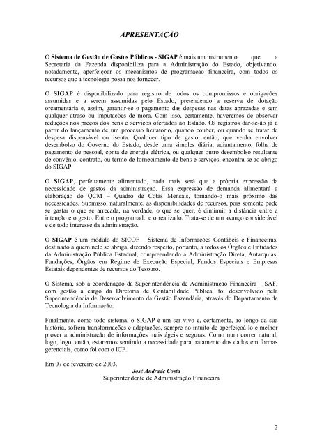 Manual SIGAP - Secretaria da Fazenda do Estado da Bahia