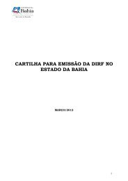 CARTILHA PARA EMISSÃO DA DIRF NO ESTADO DA ... - Sefaz BA