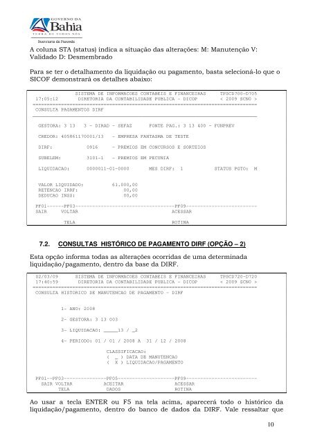 CARTILHA PARA EMISSÃO DA DIRF NO ESTADO DA ... - Sefaz BA