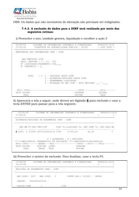 CARTILHA PARA EMISSÃO DA DIRF NO ESTADO DA ... - Sefaz BA