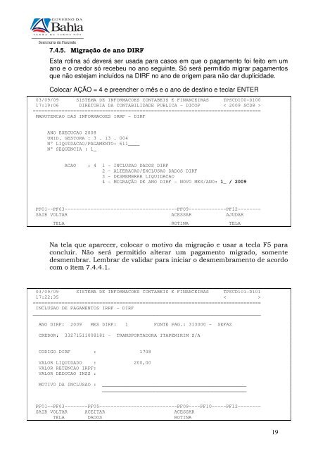 CARTILHA PARA EMISSÃO DA DIRF NO ESTADO DA ... - Sefaz BA