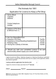 Pet Shop application form - Sefton Council