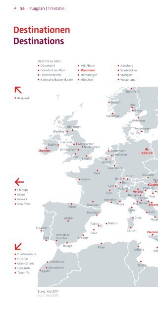 Flugplan Sommer 2014 SXF/TXL