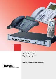 HiPath 2000 V1 Leistungsmerkmale - CK Communications