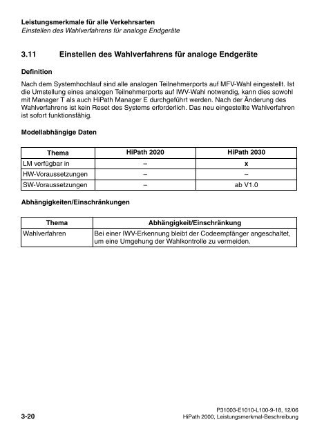 HiPath 2000 V1 Leistungsmerkmale - CK Communications