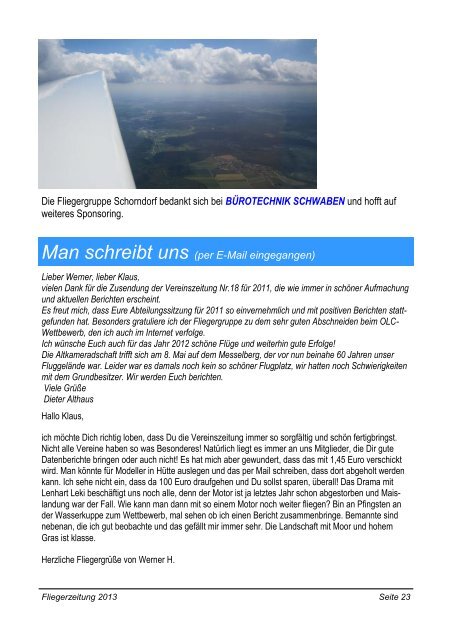 Fliegerzeitung 2013 Seite 1 - Segelflug.de