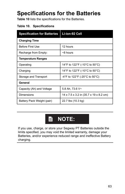 Reference Manual - Segway