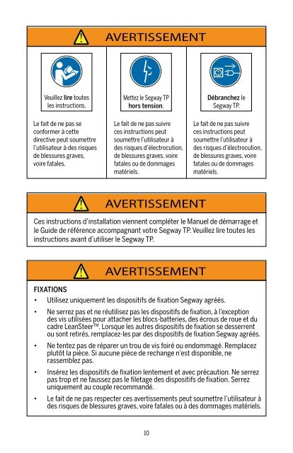 SegwayÂ® PT i2 and x2 Patroller Installation Instructions