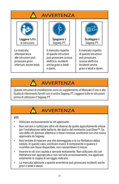 SegwayÂ® PT i2 and x2 Patroller Installation Instructions