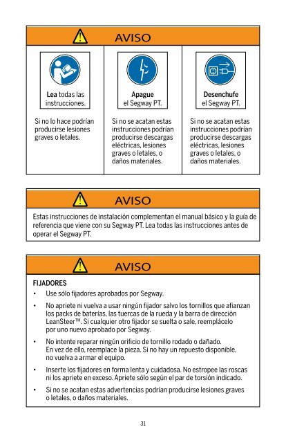 SegwayÂ® PT i2 and x2 Patroller Installation Instructions