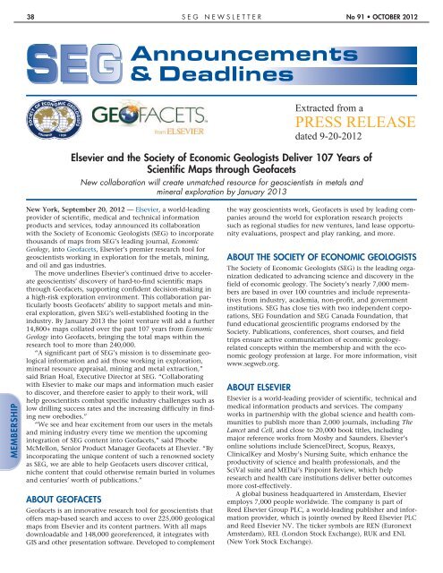 SEG - Society of Economic Geologists