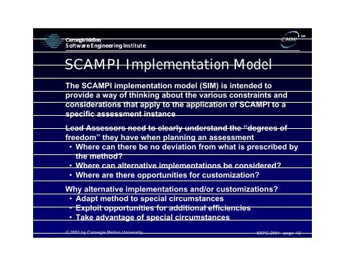 SCAMPI - Software Engineering Institute - Carnegie Mellon University