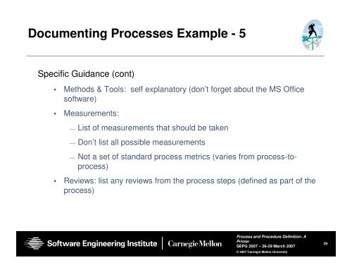 Process and Procedure Definition: A Primer - Software Engineering ...