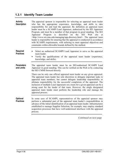 Standard CMMI Appraisal Method for Process Improvement (SCAMPI)