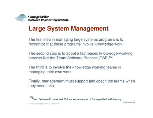 The Large System Problem - Software Engineering Institute ...