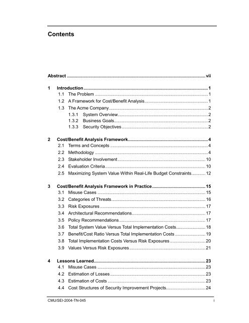 SQUARE Project: Cost/Benefit Analysis Framework for Information ...