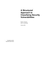 A Structured Approach to Classifying Security Vulnerabilities - Cert