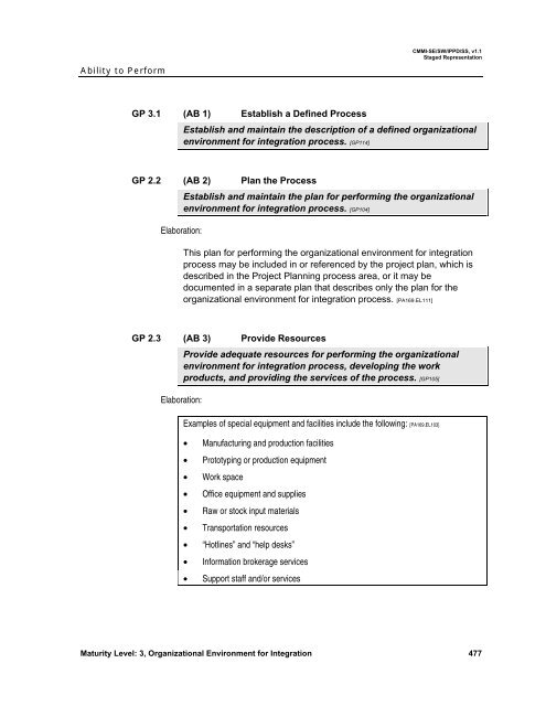 CMMI - SE/SW/IPPD/SS - V1.1 - Software Engineering Institute ...