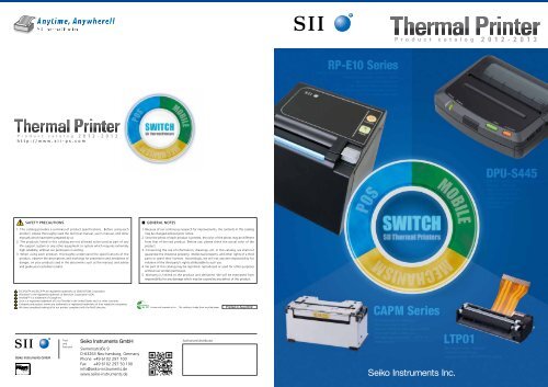 Thermal Printer - Seiko Instruments GmbH