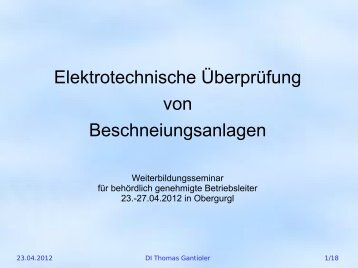 Elektrotechnische ÃberprÃ¼fung von ... - Seilbahn.net
