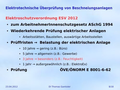 Elektrotechnische ÃberprÃ¼fung von ... - Seilbahn.net