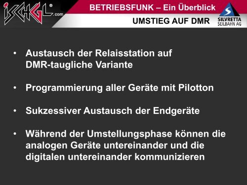 Betriebsfunk - Ein Ãberblick; DI Georg Zangerl - Seilbahn.net