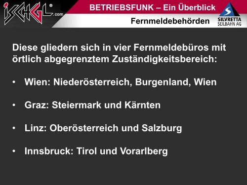 Betriebsfunk - Ein Ãberblick; DI Georg Zangerl - Seilbahn.net