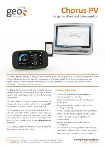 The Chorus PV datasheet - Green Energy Options