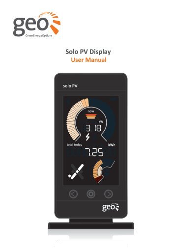 Solo PV Display User Manual - Green Energy Options