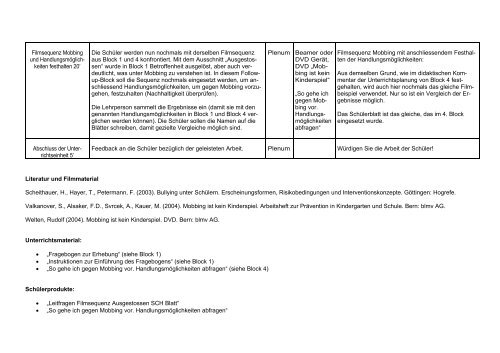 Mobbing unter SchÃ¼lern Masterarbeit - Sekundarstufe I ...