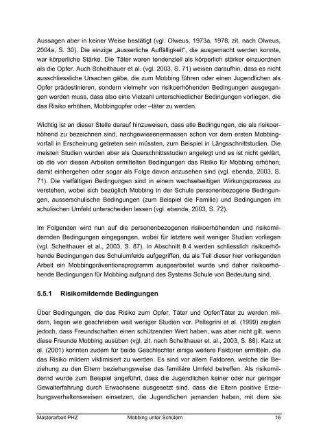 Mobbing unter SchÃ¼lern Masterarbeit - Sekundarstufe I ...