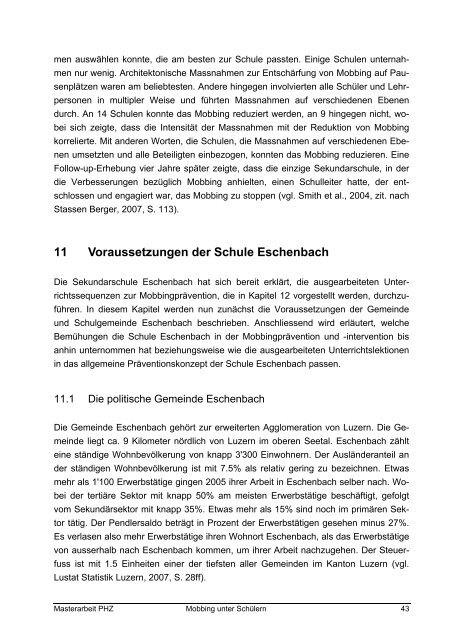 Mobbing unter SchÃ¼lern Masterarbeit - Sekundarstufe I ...