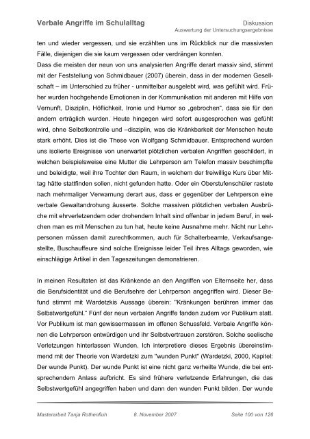 Verbale Angriffe im Schulalltag - Sekundarstufe I - PÃ¤dagogische ...