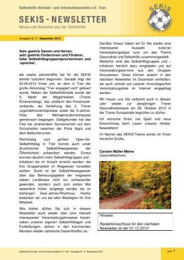 2012_09-Newsletter Nr. 3 - SEKIS