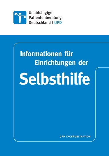 Informationen fÃ¼r Einrichtungen der Selbsthilfe