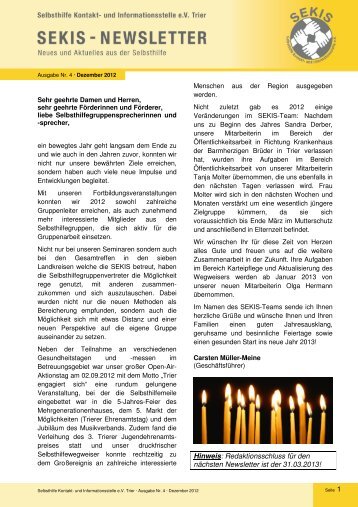 2012_12-Newsletter Nr. 4 - SEKIS