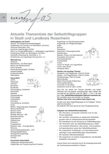 Selbsthilfegruppen - Selbsthilfekontaktstelle Rosenheim - SeKoRo