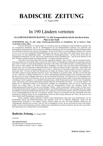 In 190 Ländern vertreten - Sekten.ch